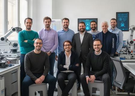 Il team multidisciplinare di Mare Nostrum Cervello presso la sede di Palermo: ingegneri robotici e specialisti AI
